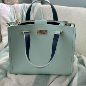 Kate Spade Light Blue and Navy Tote Bag